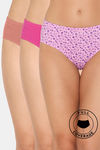 Rosaline Cotton Comfort Medium Rise Full Coverage Hipster Panty (Pack of 3) - Multicolor — thumbnail 1